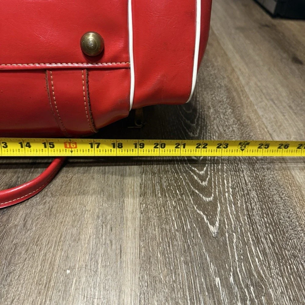Vintage Houston Open‎ Golf Coca Cola Leather Duffel Bag Red White 50s 60s Talon